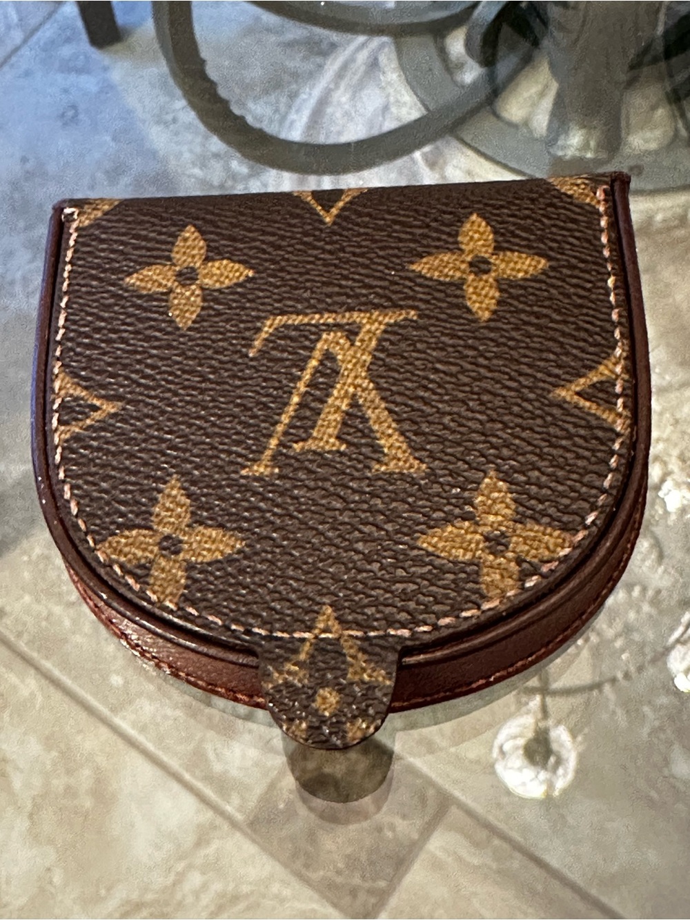 Authentic Louis Vuitton Monogram Coin Case - Brown & Tan - Picture 8 of 9